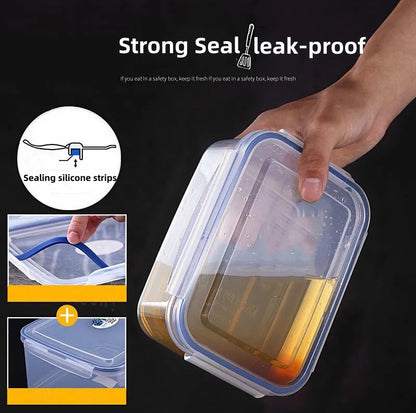 700+1500+2700ml Rectangle 3pcs Food Container Tupperware