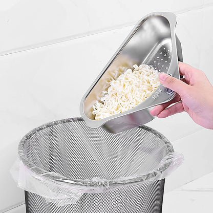 Stainless Steel Triangular Sink Strainer Basket Silver