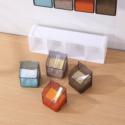 Trace-less Sticker kitchen wall Spices & Herbs Box