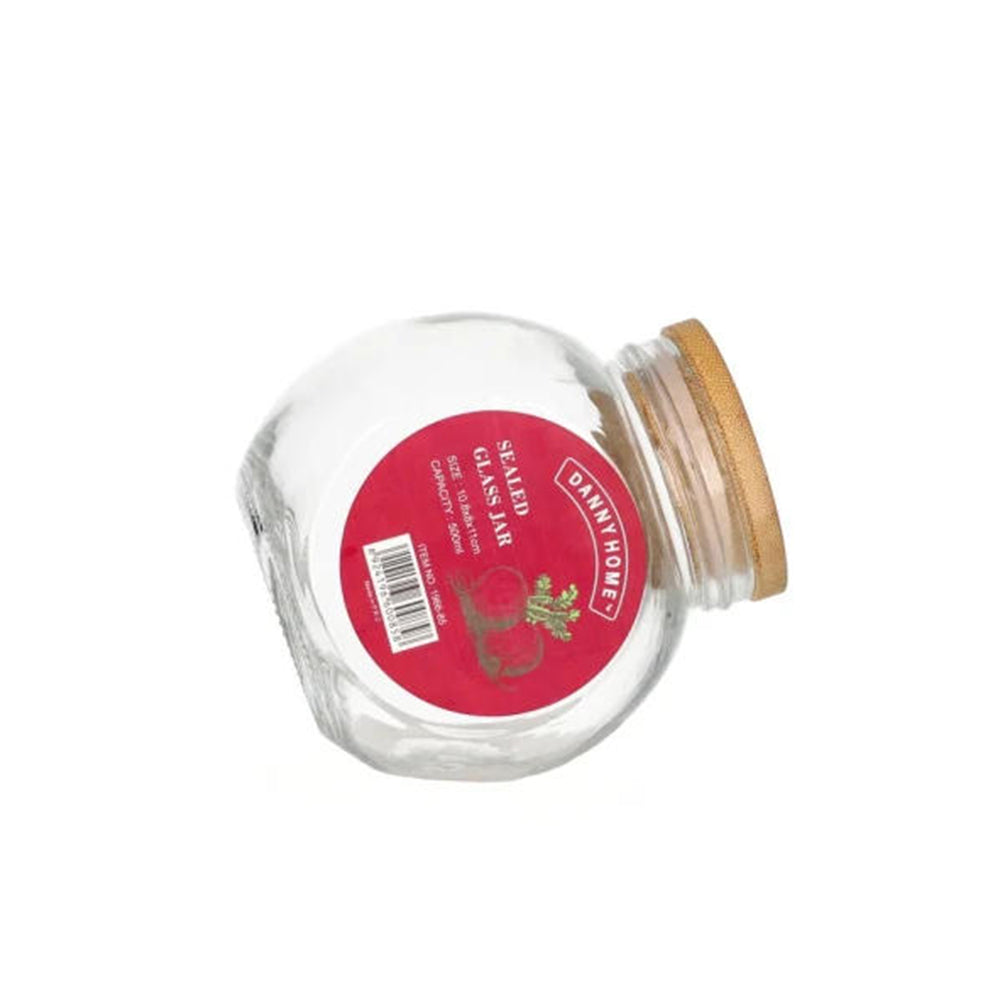 Danny Home Sealed Glass Jar With Bamboo Lid 500-ml