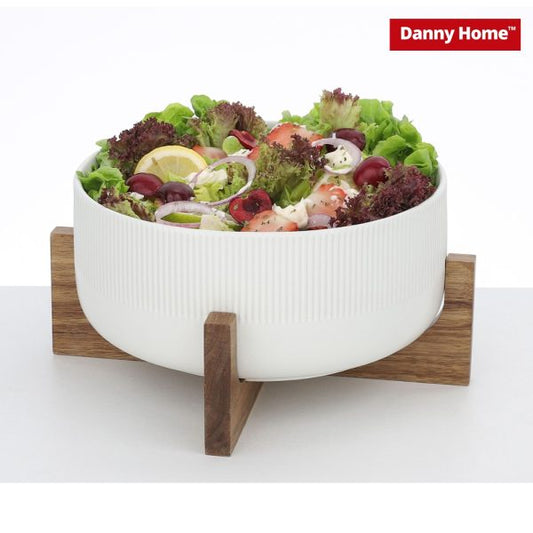 2.7L Salad Bowl & Wooden Frame 22.5cm