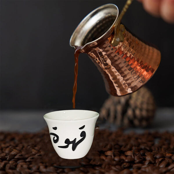 6-Pieces Ceramic Arabic Coffee Cup Set