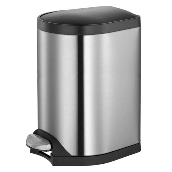 Heavy Duty Rectangular Stainless Steel Trash Can With Lid & Pedal 20/30/40-Liter