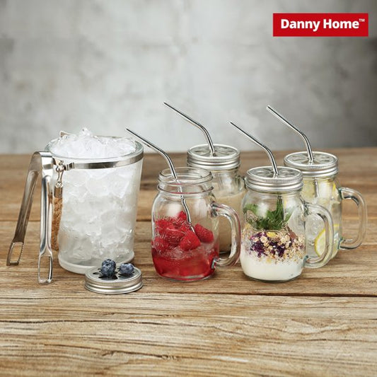 4-Pieces Mason Jar With Ice Bucket Set