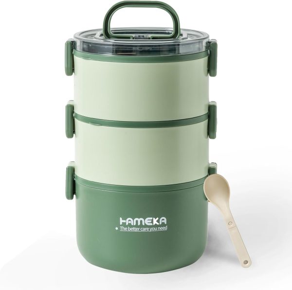 HAMEKA Round Adult Lunch Box Stainless Steel