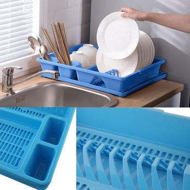 Dish Rack with Drainer Tray (Random Color)