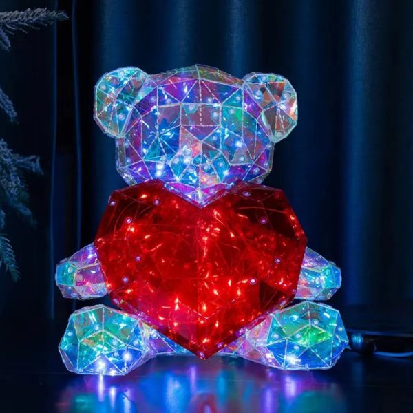 Gorgeous Shining LED Teddy Bear Holding a Red Heart