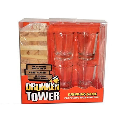 Drunken Tower Wooden Tipsy (4 Glasses)