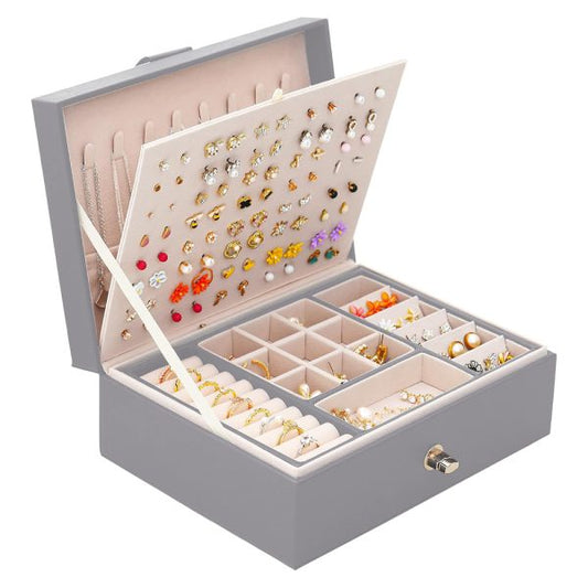 Premium PU Leather Jewelry Box Organizer