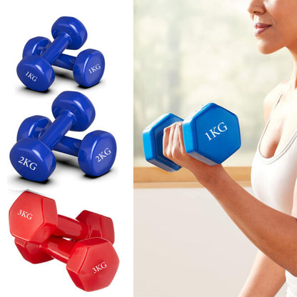 Vinyl Coated Dumbbels Weights for Exercise & Fitness 2-Pieces