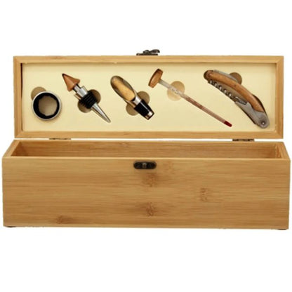 Wine Box with 5 Wine Accessories Set