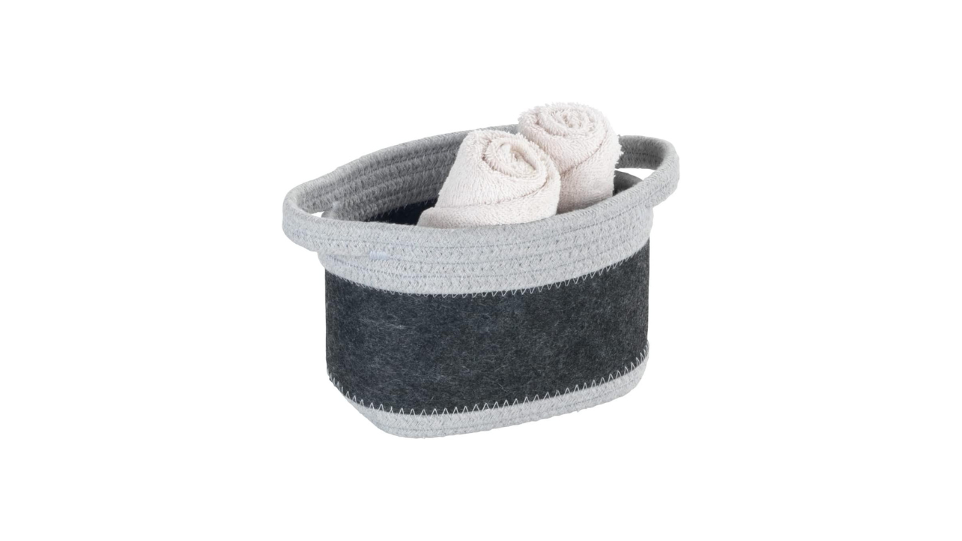 Felt basket Bea dark grey S. By Wenko.de