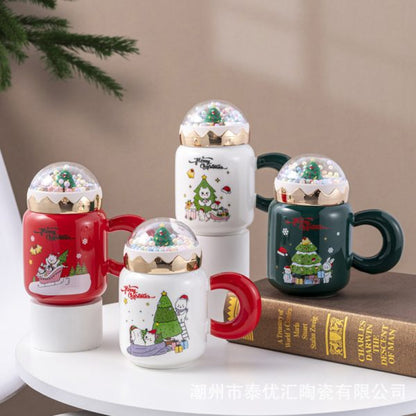 Christmas Ceramic Mug with Lid