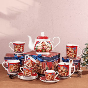 Vintage Ceramic Christmas Mug Bear Design – 320ml