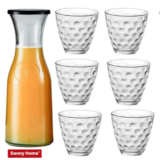 7-Pieces 1-Ltr Juice Jar With 6-pcs Glasses Set