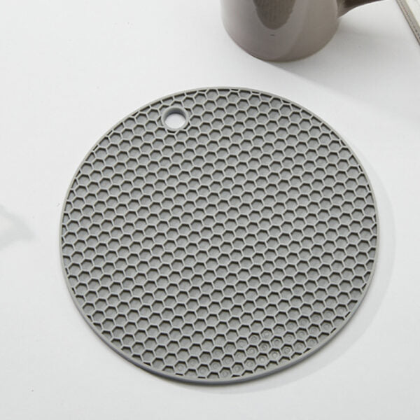 Silicone Coaster Kitchen Resistant Pots Heat-Grey-14cm