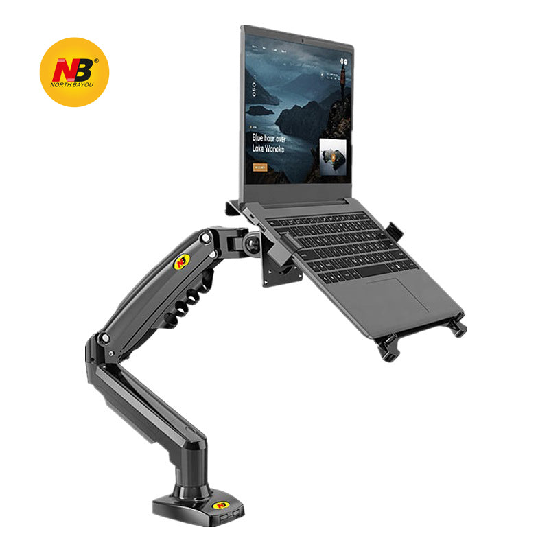 Single desk arm mount for laptop 10″-17″ or 17″ – 30″ monitor S380 2-in-1