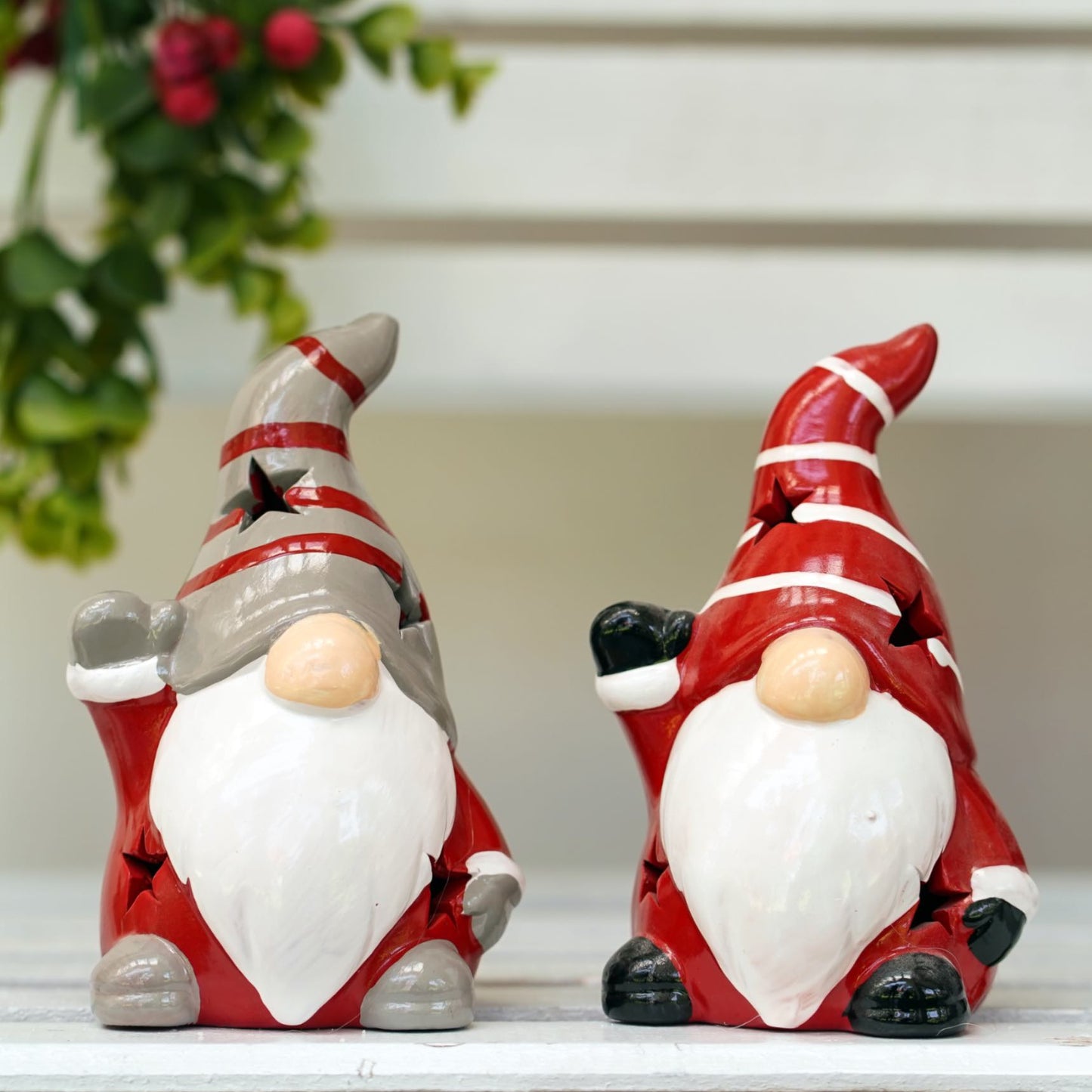 Gnome Ceramic Christmas Decoration With Light