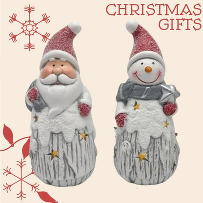 Ceramic Christmas Decoration With Light – 14cm