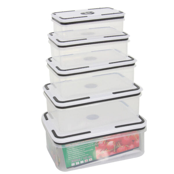 Storage Containers 5-Piece Set Rectangle with Sealed Lids