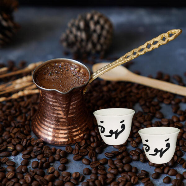 6-Pieces Ceramic Arabic Coffee Cup Set