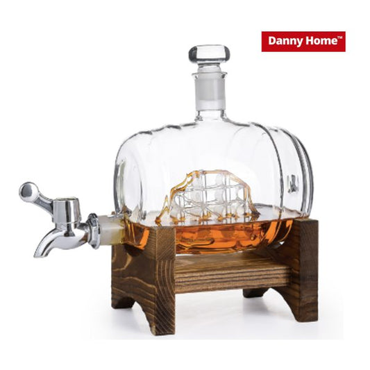 Glass Liquor Barrel Dispenser 1000ml