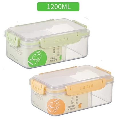 Microwave plastic Food Storage 2 Compartment With Smart Lock Lids 1200ml