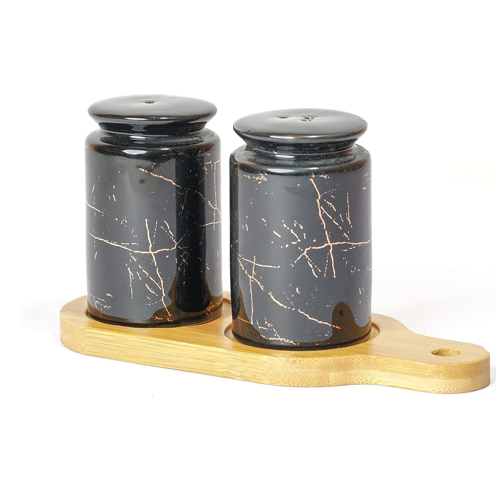 Ceramic Abstract Designed Salt and Pepper Set of 2