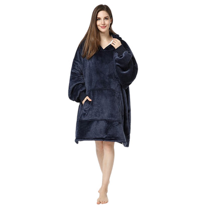 Oversized Sherpa Hoodie Blanket Super Comfortable and Thick with Large Pockets Women & Kids Size Fits All