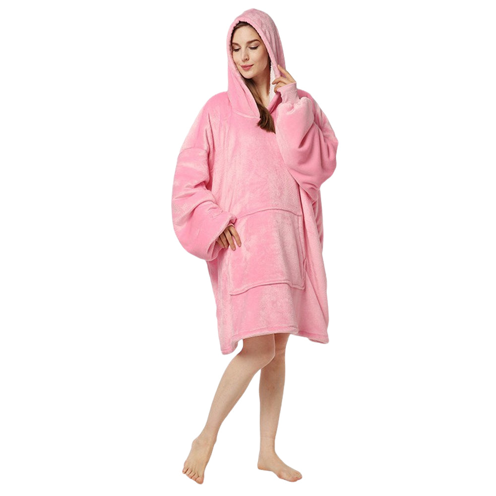 Oversized Sherpa Hoodie Blanket Super Comfortable and Thick with Large Pockets Women & Kids Size Fits All