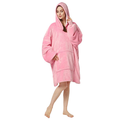 Oversized Sherpa Hoodie Blanket Super Comfortable and Thick with Large Pockets Women & Kids Size Fits All