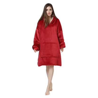 Oversized Sherpa Hoodie Blanket Super Comfortable and Thick with Large Pockets Women & Kids Size Fits All