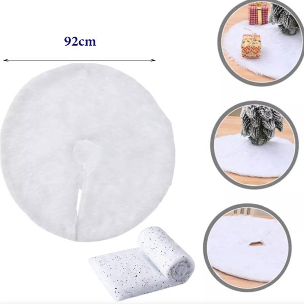 Christmas Round Snow Glitter Blanket for Christmas Decoration (92x92cm)