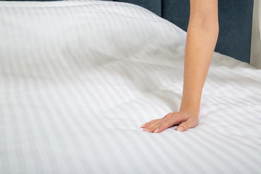 White Stripe Satin Cotton Duvet Cover Set 240 TC