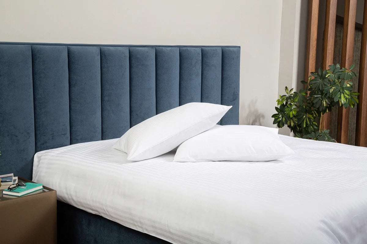 White Stripe Satin Cotton Duvet Cover Set 240 TC