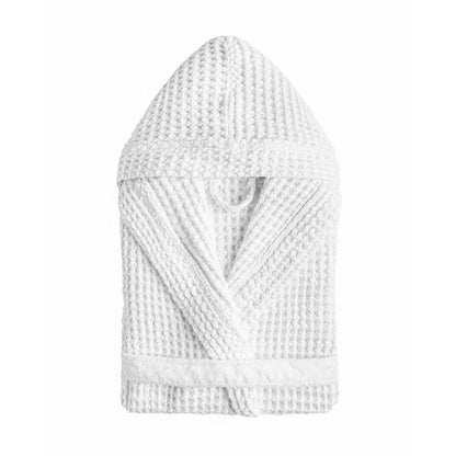 Hooded Waffle Cotton Bathrobe