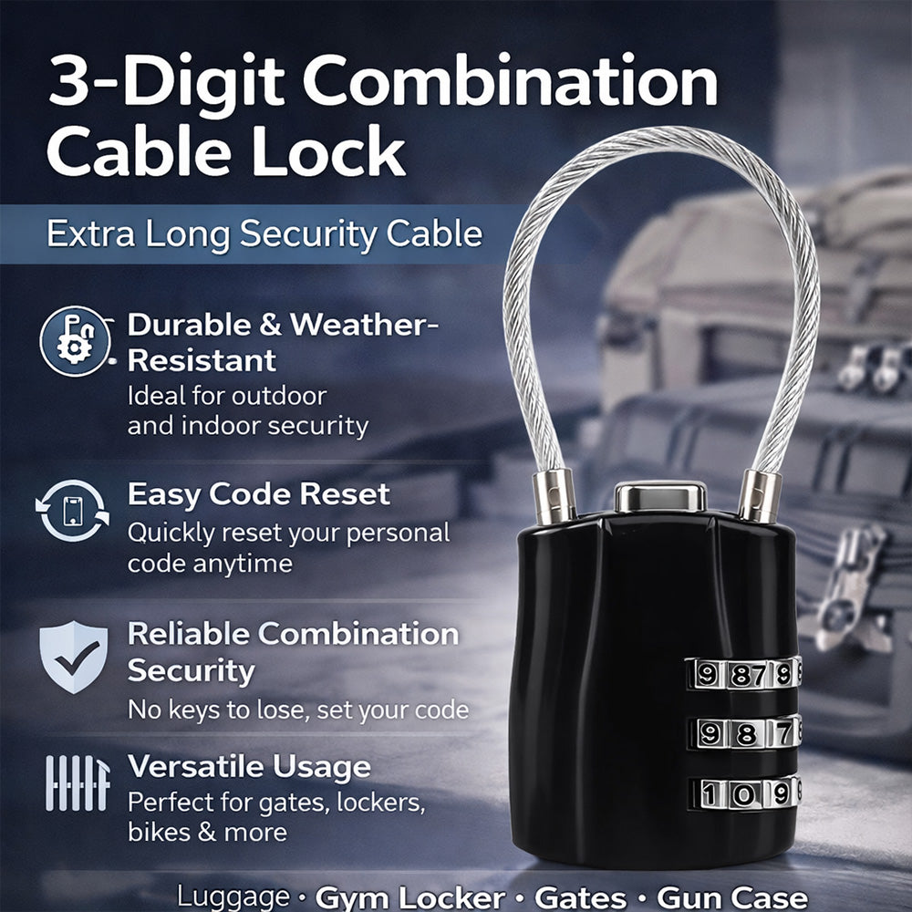 Danny Go 3-Digit Combination Cable Lock DT021