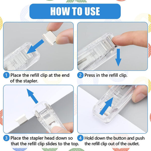 Clip Dispenser with 8 Refill Clips