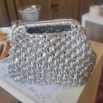 Clutchy Metallic Crochet Bag