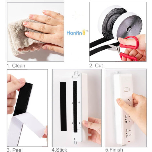 Strong Hook and Loop Strips with Sticky Back 200×2.50cm