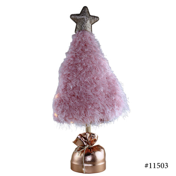 Christmas Decoration. Christmas Pink Tree. With Light