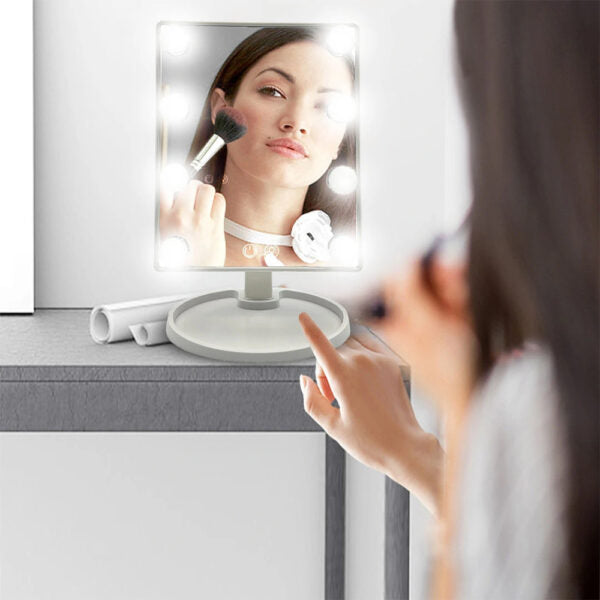 Rotating Illuminated Mirror with 8 Lights