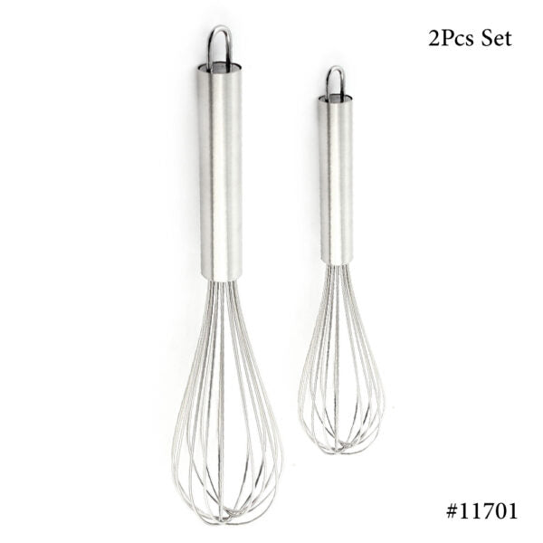 2  Pcs Set Stainless Steel Manual Handheld Mixer