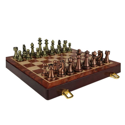 Chess Board Metal Set Vintage