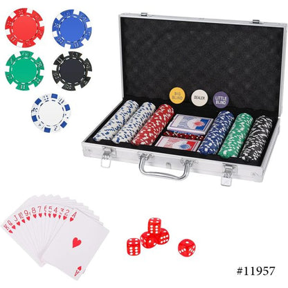 Professional Printed Poker Chips, 300 Pcs in Aluminum Case