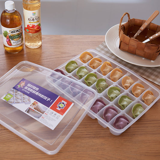 Freezer Box Single-layer Cover Plastic Transparent Dumpling Box