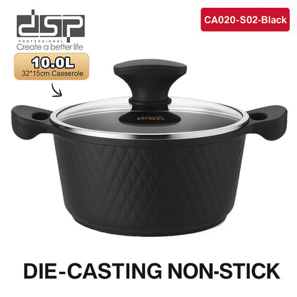 DSP CA020-S02-Black, 7-Piece Die-Cast Non-Stick Cookware Set
