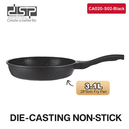 DSP CA020-S02-Black, 7-Piece Die-Cast Non-Stick Cookware Set
