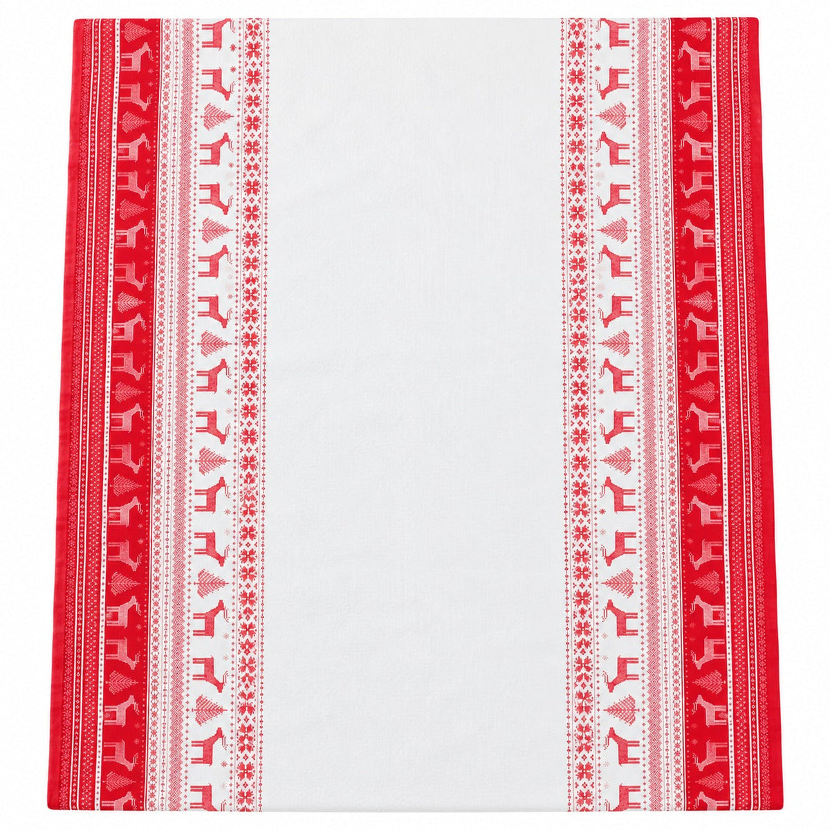Migros Cucina & Tavola Christmas Tablecloth Roll – Red & White Reindeer – 1.18 × 8 m