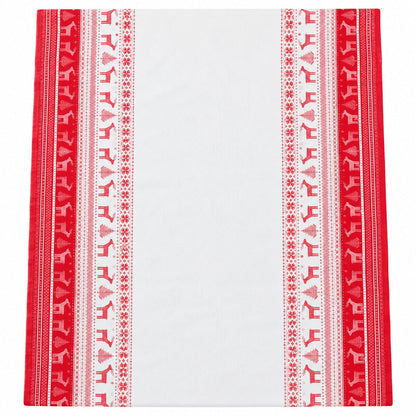 Migros Cucina & Tavola Christmas Tablecloth Roll – Red & White Reindeer – 1.18 × 8 m